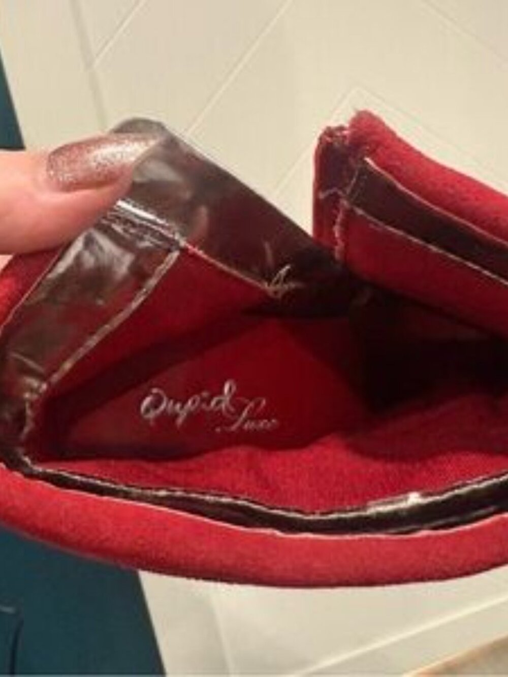 Red Faux Suede Y2K Pointed Toe Stiletto‎ Ankle Booties Side Zipper Heels Size 8 - Picture 10 of 10